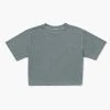 RICHER POORER RELAXED SHORT SLEEVE CROP TEE GUNMETAL NEW IN
