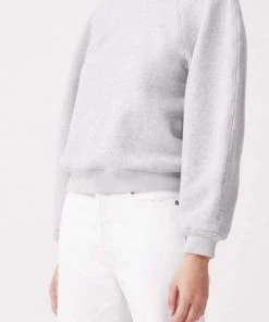 AGOLDE TARRON MOCK NECK SWEATSHIRT GREY HEATHER