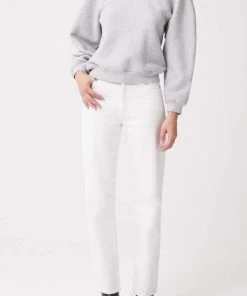 AGOLDE TARRON MOCK NECK SWEATSHIRT GREY HEATHER