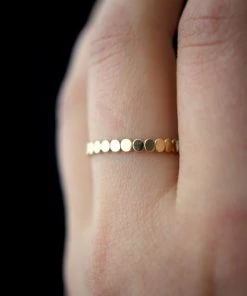 HANNAH NAOMI THICK BEAD STACKING RING SILVER