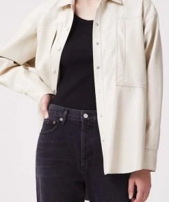 AGOLDE UTILITY VEGAN LEATHER SHIRT